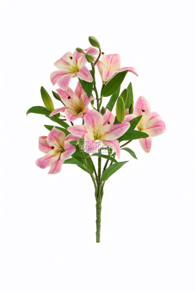 Yapay Çiçek Lüx Dev 6lı Vazo Lilyumu Buketi 60 cm Pembe - 2