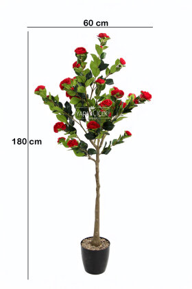 Yapay Premium Gül Ağacı 170 cm Kırmızı - 4