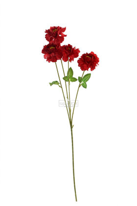 Yapay Çiçek 4 Çiçekli İzlanda Gülü 80 cm Kırmızı - 3