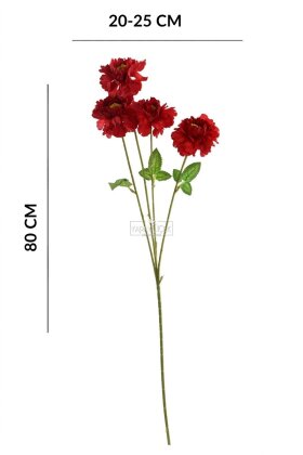 Yapay Çiçek 4 Çiçekli İzlanda Gülü 80 cm Kırmızı - 4
