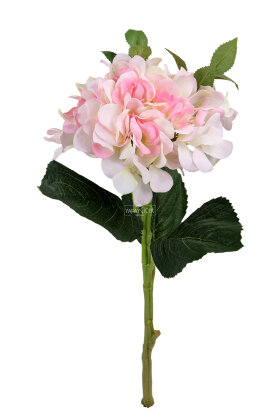 Yapay Koca Kafa Lüx Bodur Ortanca Dalı 50 cm Pudra Pembe - 3