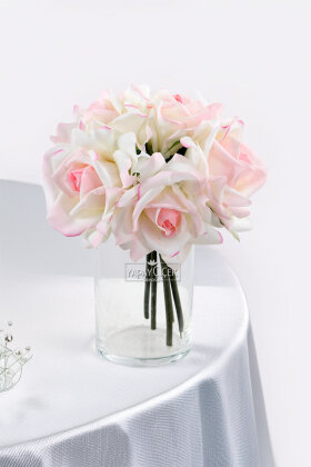 Yapay Premium 5li Islak Gül Demeti Ebruli - Yapay Çiçek Deposu