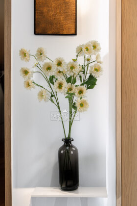 Yapay Çiçek 6 Çiçekli Fransız Gerberası Dalı 75 cm Krem - Yapay Çiçek Deposu