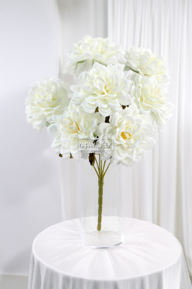 Yapay Krizantem Dahlia Çiçeği 40cm Beyaz - Yapay Çiçek Deposu