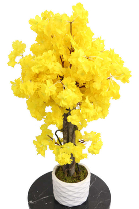 Yapay Küçük Bahar Dalı Ağacı 75 cm Sarı - 2