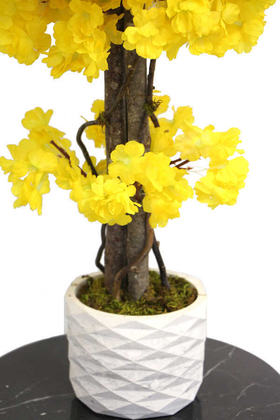 Yapay Küçük Bahar Dalı Ağacı 75 cm Sarı - 3