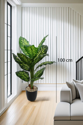 Yapay Ağaç Difenbahya Btikisi 100 cm Yeşil - Sarı - Yapay Çiçek Deposu