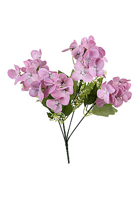 Yapay Küçük Islak Ortanca Demeti 32 cm Lila - 2