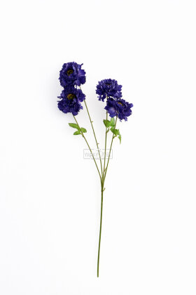Yapay Çiçek 4 Çiçekli İzlanda Gülü 80 cm Lacivert - 3