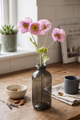 Yapay Çiçek 4lü Gelincik Dalı 60 cm Lila - 2