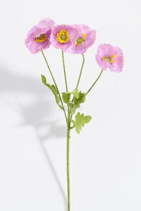 Yapay Çiçek 4lü Gelincik Dalı 60 cm Lila - Yapay Çiçek Deposu