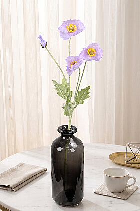 Yapay Çiçek 4lü Gelincik Dalı 60 cm Lila - 2