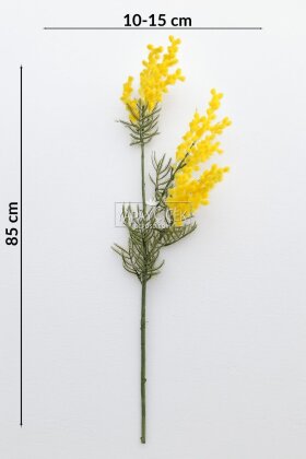 Yapay Lüx 3lü Mimoza Dalı 85 cm Sarı - 5