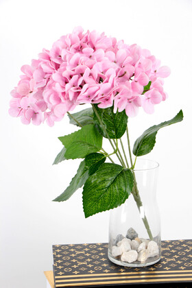 Yapay Lüx 5 Dallı Islak Ortanca Demeti 45 cm Açık Pembe - 2