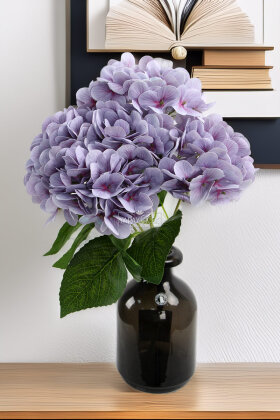 Yapay Lüx 5 Dallı Islak Ortanca Demeti 45 cm Lila - 1