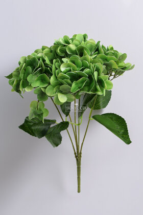 Yapay Lüx 5 Dallı Islak Ortanca Demeti 45 cm Yeşil - 2