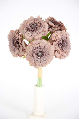 Yapay Lüx 6lı Gerbera Demeti 30 cm Gri - 2