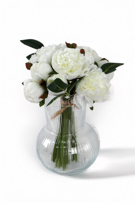 Yapay Lüx Tırtıklı 11li Erengül Buketi Beyaz - 2