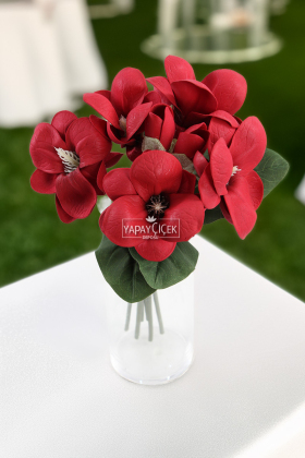 Yapay Lüx Lateks Manolya Demeti 33 cm Kırmızı - 2