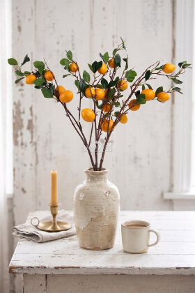 Yapay Lüx Limon Dalı 90 cm - Yapay Çiçek Deposu