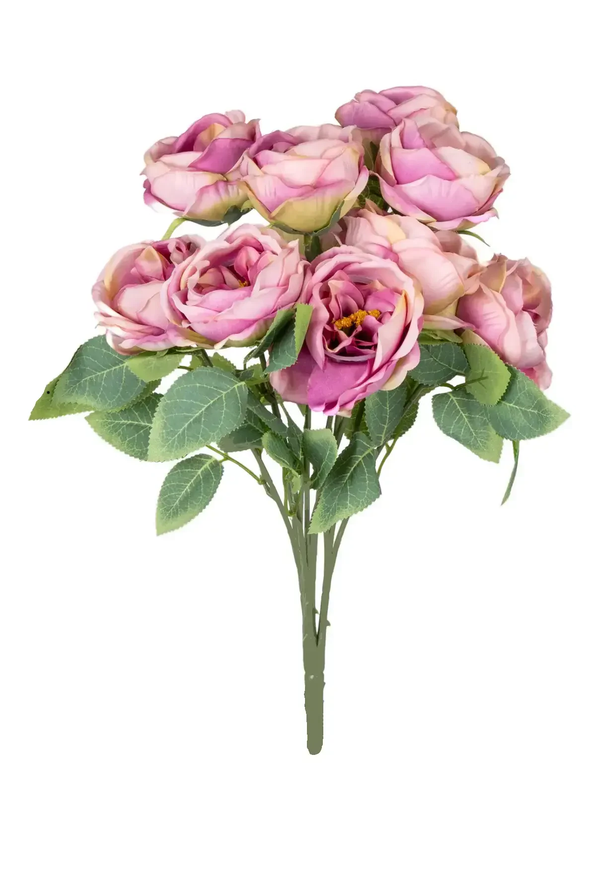 Yapay Çiçek 10 Dallı Catalina Rose 45 cm Krem-Lila - Yapay Çiçek Deposu