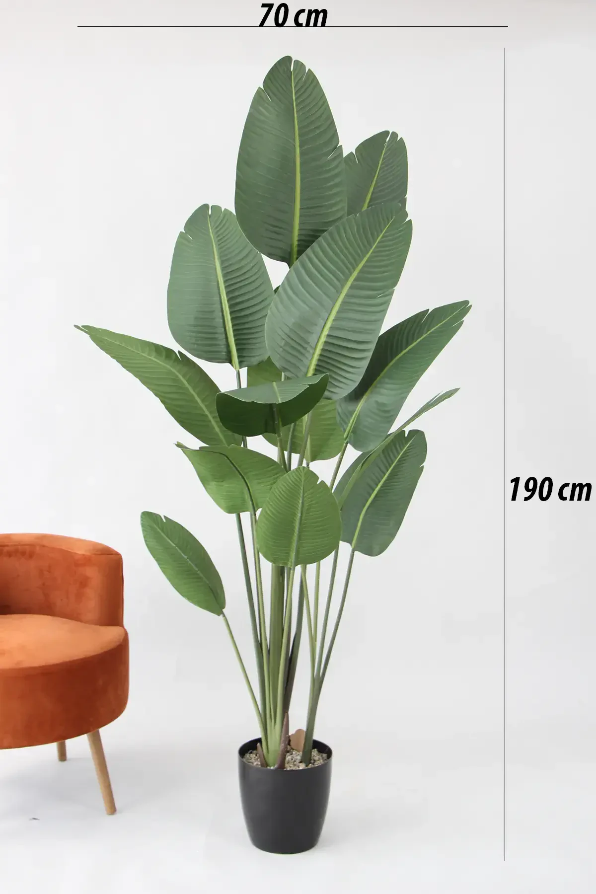 Yapay Ağaç Starliçe Gerçek Dokulu 13 Dev Yaprak Yeşil 190 cm - 4
