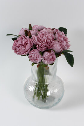 Yapay Lüx Tırtıklı 11li Erengül Buketi Lila - 2