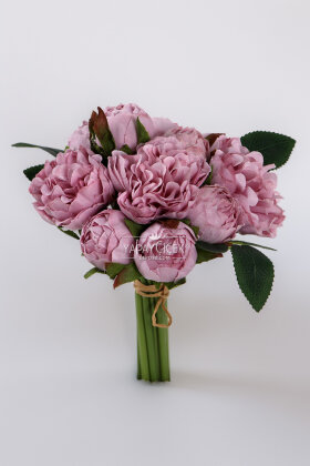 Yapay Lüx Tırtıklı 11li Erengül Buketi Lila - 3