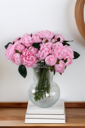 Yapay Lüx Tırtıklı 11li Erengül Buketi Pembe - 1