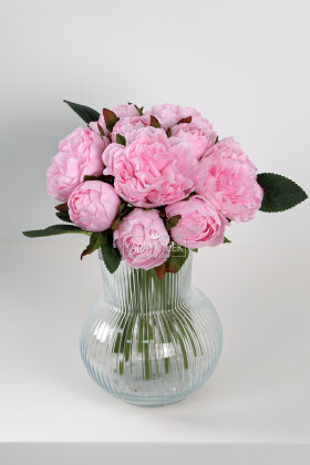 Yapay Lüx Tırtıklı 11li Erengül Buketi Pembe - 2