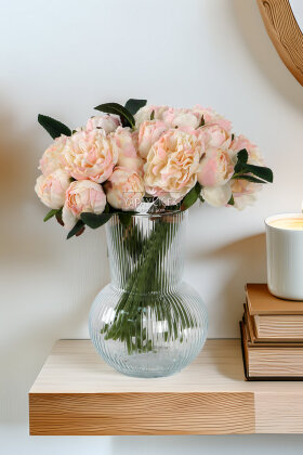 Yapay Lüx Tırtıklı 11li Erengül Buketi Somon - Yapay Çiçek Deposu