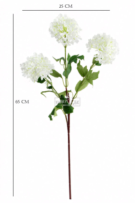 Yapay Lüx Uzun Dal Saçaklı Mine Çiçeği 65 cm Beyaz - 3