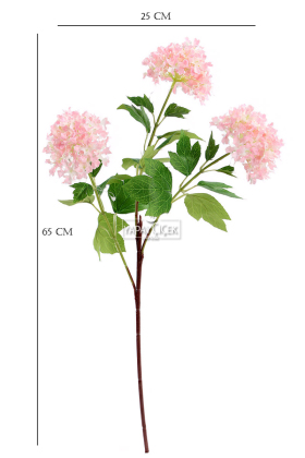 Yapay Lüx Uzun Dal Saçaklı Mine Çiçeği 65 cm Pudra - 3