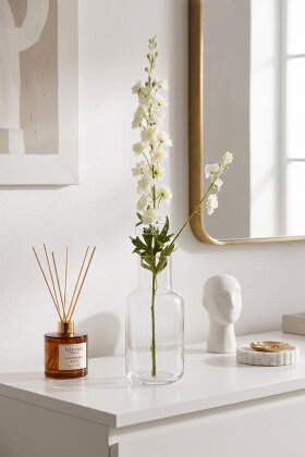 Yapay Lüx Zarif Delphinium Dalı 85 cm Beyaz - 2