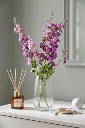 Yapay Lüx Zarif Delphinium Dalı 85 cm Lila - Yapay Çiçek Deposu