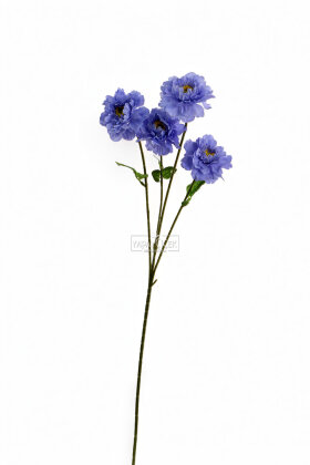 Yapay Çiçek 4 Çiçekli İzlanda Gülü 80 cm Mavi - 3
