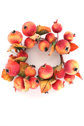 Dekoratif Meyveli Duvar Süsü - Mum Altlığı Çap 16cm Kırmızı - Yapay Çiçek Deposu