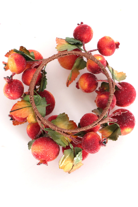 Dekoratif Meyveli Duvar Süsü - Mum Altlığı Çap 16cm Kırmızı - 3