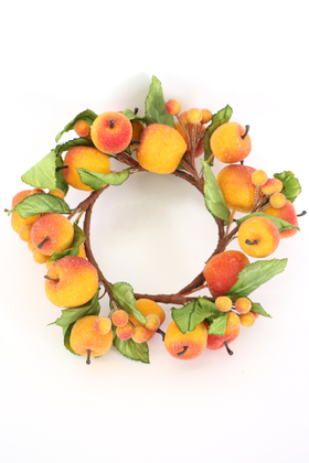 Büyük Boy Dekoratif Meyveli Duvar Süsü - Mum Altlığı Çap 18cm Turuncu - Yapay Çiçek Deposu