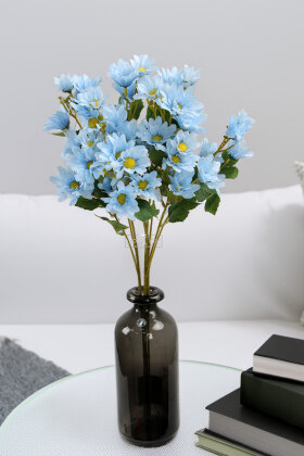 Yapay Çiçek Norveç Papatyası Dalı 65 cm Mavi - Yapay Çiçek Deposu