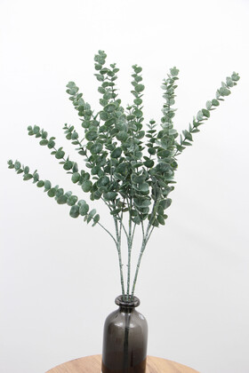 Yapay Retro Pastel Okaliptus Dalı 88 cm Pudrali-Yesil - 4