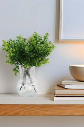 Yapay Okaliptus Bitkisi 38 cm Yeşil - Beyaz - Yapay Çiçek Deposu