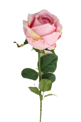 Yapay Orjinal Açmış Gül Dalı 62 cm Pembe - Yapay Çiçek Deposu