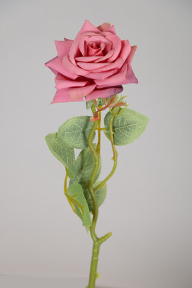 Yapay Orjinal Açmış Gül Dalı 43 cm Pastel Pembe - 1