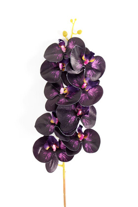 Yapay Dal Baskılı Orkide Çiçeği 88 cm Mürdüm Mor - 1