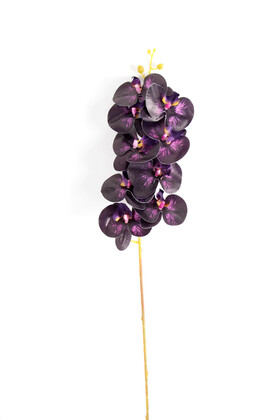 Yapay Dal Baskılı Orkide Çiçeği 88 cm Mürdüm Mor - 2