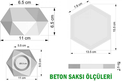 Tepsili Beton Saksıda Kuru Başak Tanzimi 3lü (Set-10) - 4