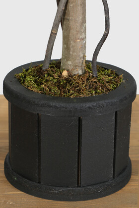 Ahşap Oval Saksıda Yapay Papaya Ağacı 100 cm - 3