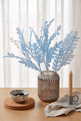 Yapay Pastel Yaprak Eğrelti Demeti 55 cm Açık Mavi - 2