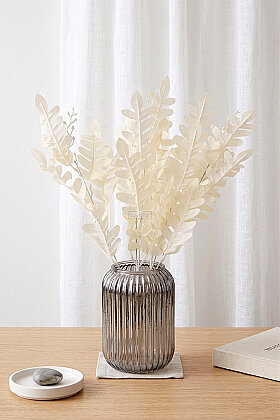 Yapay Pastel Yaprak Eğrelti Demeti 55 cm Krem - 2